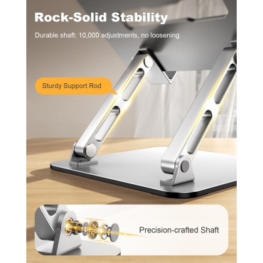 RIWUCT Ergonomic Laptop Stand for Desk, Dual-Bar Support & Height Adjustable Laptop Riser Holder, Ventilated & Portable Computer Notebook Stand, Compatible with MacBook Air Pro/Dell/HP (10"-16")