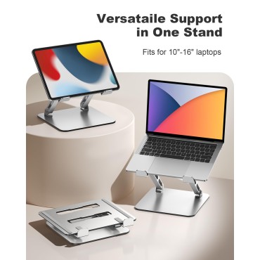 RIWUCT Ergonomic Laptop Stand for Desk, Dual-Bar Support & Height Adjustable Laptop Riser Holder, Ventilated & Portable Computer Notebook Stand, Compatible with MacBook Air Pro/Dell/HP (10"-16")