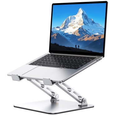 RIWUCT Ergonomic Laptop Stand for Desk, Dual-Bar Support & Height Adjustable Laptop Riser Holder, Ventilated & Portable Computer Notebook Stand, Compatible with MacBook Air Pro/Dell/HP (10"-16")