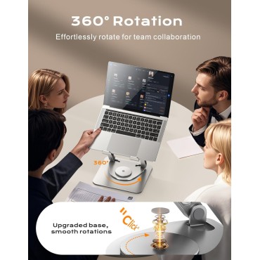 RIWUCT Laptop Stand for Desk 360° Flexible Rotating, Ergonomic Adjustable Laptop Riser Holder with Dual-bar Support, Portable Computer Notebook Stand for MacBook Air Pro, Dell XPS, HP (10-16")