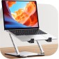 RIWUCT Ultra-Slim Portable Laptop Stand for Desk, Height Adjustable & Dual-Bar Support Laptop Riser Holder, Ventilated Computer Notebook Stand Mount, Compatible with MacBook/Dell/HP(10-15.6")